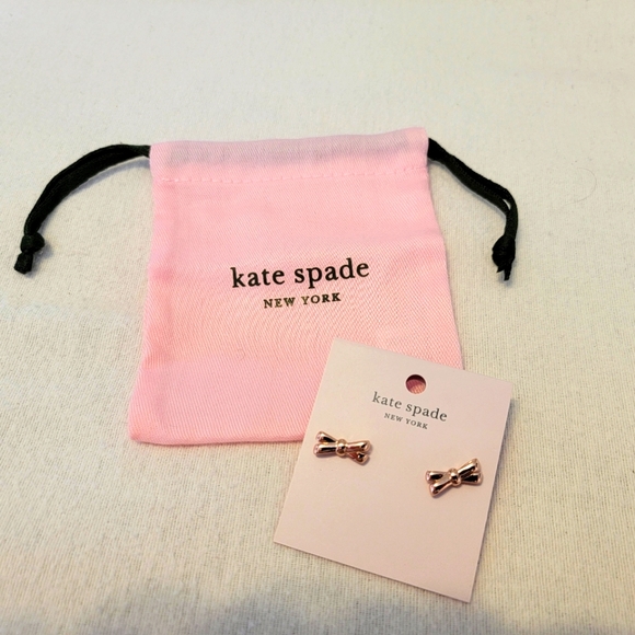 NWT Kate Spade Rose Gold Bow Earrings - Picture 1 of 3